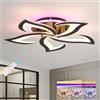 ZAITINZ Plafoniera LED Soffitto 5 Petali Fiore Moderna Dimmerabile Nero | Plafoniera moderna da soffitto con telecomando, luce regolabile 3000-6000K per soggiorno, camera, cucina e corridoio