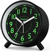 SOCICO Sveglia Analogica, Orologio Metallo Retro con Luce Notturna e Snooze | Design retrò robusto per casa o ufficio. Silenzioso, a batteria, perfetto in viaggio. Un regalo classico per tutti
