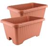 Iris Ohyama, Set da 2 Vaso per piante, fioriera d'aria con sistema di drenaggio dell'acqua per il giardinaggio - Air Vegetable Planter530, Marrone 52W x 35.5Dcm
