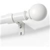 Joydeco Kit di aste per tende regolabili in bianco, set da 76 cm a 114 cm, asta decorativa per tende con estremità in alluminio per bagno, camera da letto, soggiorno DEY7A