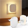 Suright 2 Pezz Luce Notturna Bambini, Luce Notturna da Presa | con Sensore Movimento e Sensore Crepuscolare, Luminosità Regolabili, 2700K Lampada Notturna per Cameretta, Corridoio, Bagno