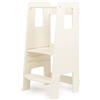 moblì ully One by moblì® bianco elegante | La Learning Tower antimacchia realizzata in Toscana | Progettata da esperti educatori seguendo principi Montessori |Torre di apprendimento ripiani regolabili
