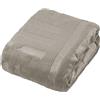 Baroni Home Coperta di Pile, Plaid Invernale Morbido per letto e divano, Coperta Singola, Colore Tortora, 130x160 cm