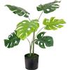 Baroni Home Pianta Artificiale per Interno ed Esterno, Pianta Monstera Finta Decorativa per Soggiorno, Camera da Letto, Cucina, Altezza di 50 cm