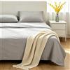 VKZ Set Lenzuola Matrimoniale Cotone con Angoli, Completo Letto Matrimoniale in Puro Cotone per Biancheria da Letto Confortevole e Durevole,GRIGIO CHIARO