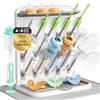 Lifewit - Rastrelliera per biberon con 15 ganci e vassoio di scolo con spazzole, accessori essenziali per neonati, organizer da appoggio per oggetti per bambini, scolabiberon per ciucci