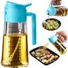 TrendPlain Spruzzino Olio per Friggitrice Aria 470ml, Dosatore Olio 2 in 1, Oliera Spray per Cucina, Insalata e Aceto, Accessori Cucina senza BPA (Azzurro)