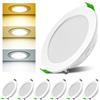 Asstikoo Faretti LED da incasso da 230 V, dimmerabili, 7 W, set da 6 faretti da incasso da soffitto, foro Ø 85-100 mm, IP44, ultra piatti, per bagno e soggiorno