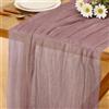 Baosind Runner da Tavolo Rosa Chiaro in Stile Boho, 280 x 80 CM Runner da Tavolo in Garza, Adatto per Matrimoni, Compleanni, Natale, Tavole di Capodanno e Decorazioni ad Arco