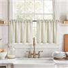 TOPICK Tende Passante tenda da bistrot porta finestra 90L x45A cm Beige 2 pezzi