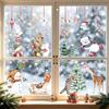 Kangtaixin Adesivi per Finestre Natalizi - 227 Pezzi con Animali del Bosco Invernale, Fiocchi, Pupazzi di Neve, PVC Riutilizzabile per Camerette e Decorazioni