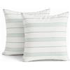 TIN DREAMS FACTORY | Set di 2 Federe per Cuscino 45x45 cm Bianche con Righe Verde Menta - Sfoderabili e Lavabili - Cuscini Moderni - Made in Spagna - Decorazione per Casa, Letto, Divano, Poltrona