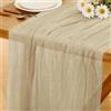 Baosind Runner da Tavolo Beige Chiaro in Stile Boho, 280 x 80 CM Runner da Tavolo in Garza, Adatto per Matrimoni, Compleanni, Natale, Tavole di Capodanno e Decorazioni ad Arco
