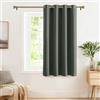 PONY DANCE Tenda Corta Oscurante Termica per Bambini Cameretta con Anelli | da Interno, per Camera da Letto Moderne, per Salotto, Blackout, Privacy, Anti-UV, 1 Pezzo L 132 x A 158 CM, Verde Grigiastro