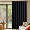 PONY DANCE Tenda Oscurante Termica da Interno per Camera da Letto | per Soggiorno Moderne, Divisorie, Separa Ambienti, con Anelli, Privacy, Anti-UV, Blackout, 1 Pezzo L 300 x A 225 CM, Nero