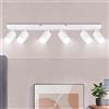 Ketom Faretti LED Soffitto GU10, Faretto LED Interno Orientabile 6 Luci | Binario Faretti Soffitto Bianco, Moderno Lampadario Faretto Cucina, Faretti da Soffitto, Senza Lampadina