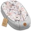 Totsy Baby Baby Nest morbido per Neonato - Nido soffice coccoloso e portatile per Lettino Culla Carrozzina Cameretta Viaggio - accogliente caldo Bimbo e Bimba 90x50 cm Grigio rosa selvatico
