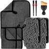 flintronic 8 Pezzi Kit Pulizia Auto, con 3 Pezzi Panno Microfibra Auto e 2 PCS Guanto Lavaggio, 600 GSM Panno, 3 Spazzole per la pulizia, Senza Graffi per Cura