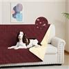DUJUIKE Copridivano 100% impermeabile per cani, coperta per animali domestici, protezione per mobili per bambini e animali domestici, con fondo antiscivolo, per 3 posti (Rosso, 173 x 208 cm)