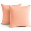 TIN DREAMS FACTORY | Set di 2 Federe per Cuscino 45x45 cm Arancione Tenue Tinta Unita - Sfoderabili e Lavabili - Cuscini Moderni - Made in Spagna - Decorazione per Casa, Letto, Divano, Poltrona