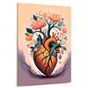 emmena - Quadro Cuore Anatomico con Ramificazioni Floreali - 18x24 cm