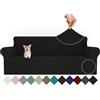 Ystyle Copridivano 4 Posti Con Braccioli, Super Elasticizzato Fodera Divano, Copridivani Antigraffio Gatto Antiscivolo Antimacchia, Universale Moderno Sofa Cover Lavabile, Nero