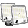 SKYWORLD 2 Pezzi Faretto LED da Esterno, 150W 15000LM Fari LED Esterni | Proiettore Faretti Led con Spina, Luci di Sicurezza per Giardino Patio Cortile Garage Piazza Officina, 6000K Bianca Fredda