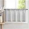 TOPICK Tenda a strisce per bistrot, 1 pezzo, 60 x 125 cm (altezza x larghezza), colore: blu e beige
