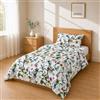 Homebliss Set Copripiumino 140x200 + 50x80 1PCS, Bianco Floreale | Sacco copripiumino in microfibra spazzolata con federe 50x80 coordinate, cinque misure dal singolo al matrimoniale grande