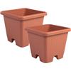 Iris Ohyama, Set da 2 Vaso per piante, fioriera d'aria con sistema di drenaggio dell'acqua per il giardinaggio - Air Vegetable Planter400, Marrone, 38.5W x 33.5H x 38.5Dcm
