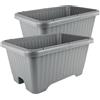 Iris Ohyama, Set da 2 Vaso per piante, fioriera d'aria con sistema di drenaggio dell'acqua per il giardinaggio - Air Vegetable Planter530, Grigio 53W x 26H x 35.5D cm
