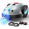 YARDCARE V100 Robot Tagliaerba senza filo perimetrale, fino a 150 m² | Navigazione Visiva, Rilevamento di 150 Ostacoli, installazione semplice, non richiede RTK, Adatto a piccoli giardini