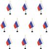AZ FLAG Set da 10 Bandiere da Tavolo Russia 15x10 cm Base Plastica | Uso interno bandiera da tavolo russa Россия finitura cucita e bordi rinforzati poliestere 100D