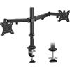 BONTEC Supporto per Doppio Monitor per Schermi 13-32", VESA 75x75/100x100 | Bracci per Doppio Monitor Regolabili in Altezza con due Metodi di Montaggio, Inclinazione e Rotazione, Doppi Bracci