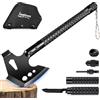 Japaknives Ascia sopravvivenza vichinga 8 in 1, multiutensile, manico ABS | Versatile camping axe with saw and compass, protected by a nylon sheath, for gardening, 9cm