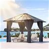 Devoko Gazebo 3 x 3 impermeabile, stabile, in alluminio, gazebo da giardino, con tetto fisso, protezione UV, adatto per scene esterne, grigio