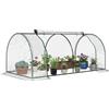 Outsunny Serra da Giardino 2x1x0.8 m, Finestre Avvolgibili, Trasparente | Serra per Orto, Struttura in Acciaio, Copertura in PVC, per Orto Verdure Fiori Frutta, Anti UV