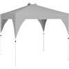 Outsunny Gazebo Pieghevole 3x3m Pop Up con Pulsante Centrale Grigio Scuro | Facile da Montare, Gazebo da Giardino, Altezza Regolabile, Prese d'Aria, Sacchi di Sabbia, Borsa, UV50+, Feste Esterno