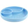 Artsana Chicco Piatto con Ventosa per Bebè e Bambini, Piatto Pappa in Silicone a Scomparti con 3 Aree, Morbido e Resistente, Lavabile in Lavastoviglie, Adatto per il Microonde, Senza BPA - 12+ Mesi, Azzurro