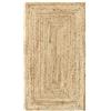 HAMID - Tappeto di Iuta Alhambra Colore Naturale, Tappeti 100% Fibra di Iuta, Intrecciato a Mano, Tappeti per Soggiorno, Sala da Pranzo, Camera da Letto, Corridoi (60x110cm)