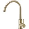 Newform - Real miscelatore lavello bocca tonda girevole [PVD brushed pale gold] - 63421.59.098