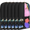 Woanger 6 borse porta abiti in PVC trasparente con cerniere, con tasche, organizer per costumi da danza, porta costumi, per riporre indumenti, per adulti e bambini (nero)