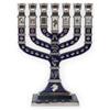 Ateret Judaica Gerusalemme 7 rami tradizionale Menorah finitura smaltata, con 12 tribù di Israele, portacandele ebraico (27,4 cm)