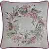 Dreams & Drapes - Cuscino con ghirlanda di Natale (43 x 43 cm) - Imbottitura inclusa - Bordo bordato rosso - Bacche di agrifoglio di Natale verdi con fodera inclusa/inserto cuscino - Copripiumino