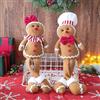 BALONAR 38,1 cm di grandi dimensioni peluche di pan di zenzero uomo ragazzo ragazza figure con cappello da chef fiocco ornamento di Natale decorazioni per la casa bambola morbida porta finestra tavolo