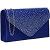 SwankySwans - Abby Diamante Envelope Style Bag, Sacchetto Donna