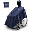 Siegvoll Poncho pioggia per sedia a rotelle per adulti, blu, taglia unica | Cappuccio antivento con visiera, impermeabile, per sedia a rotelle, unisex, accessorio per sedia a rotelle