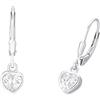 Prinzessin Lillifee Orecchini per bambine in argento sterling 925, con zirconi sintetici, a forma di cuore, forniti in confezione regalo