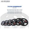 PH Fitness 77.5 kg Set di dischi Tri-Grip in ghisa con foro da 50 mm e maniglie ergonomiche - antiscivolo e protettivi per il pavimento, ideali per l'allenamento di forza, il powerlifting e il crossfit