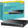 TP-Link Switch Desktop Gigabit a 10 Porte Con PoE+ a 8 Porte, Budget PoE da 61 W, Trasmissione Fino a 250 m, Separazione del Traffico, Plug and Play, Senza Ventola, Custodia